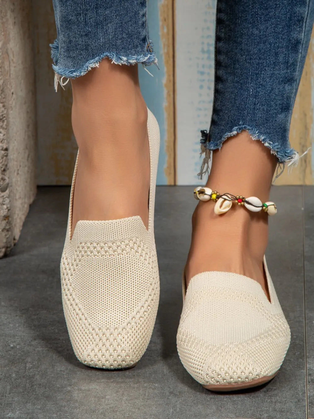 Square Toe Flat Slip-Ons – Chic Comfortable Everyday Shoes