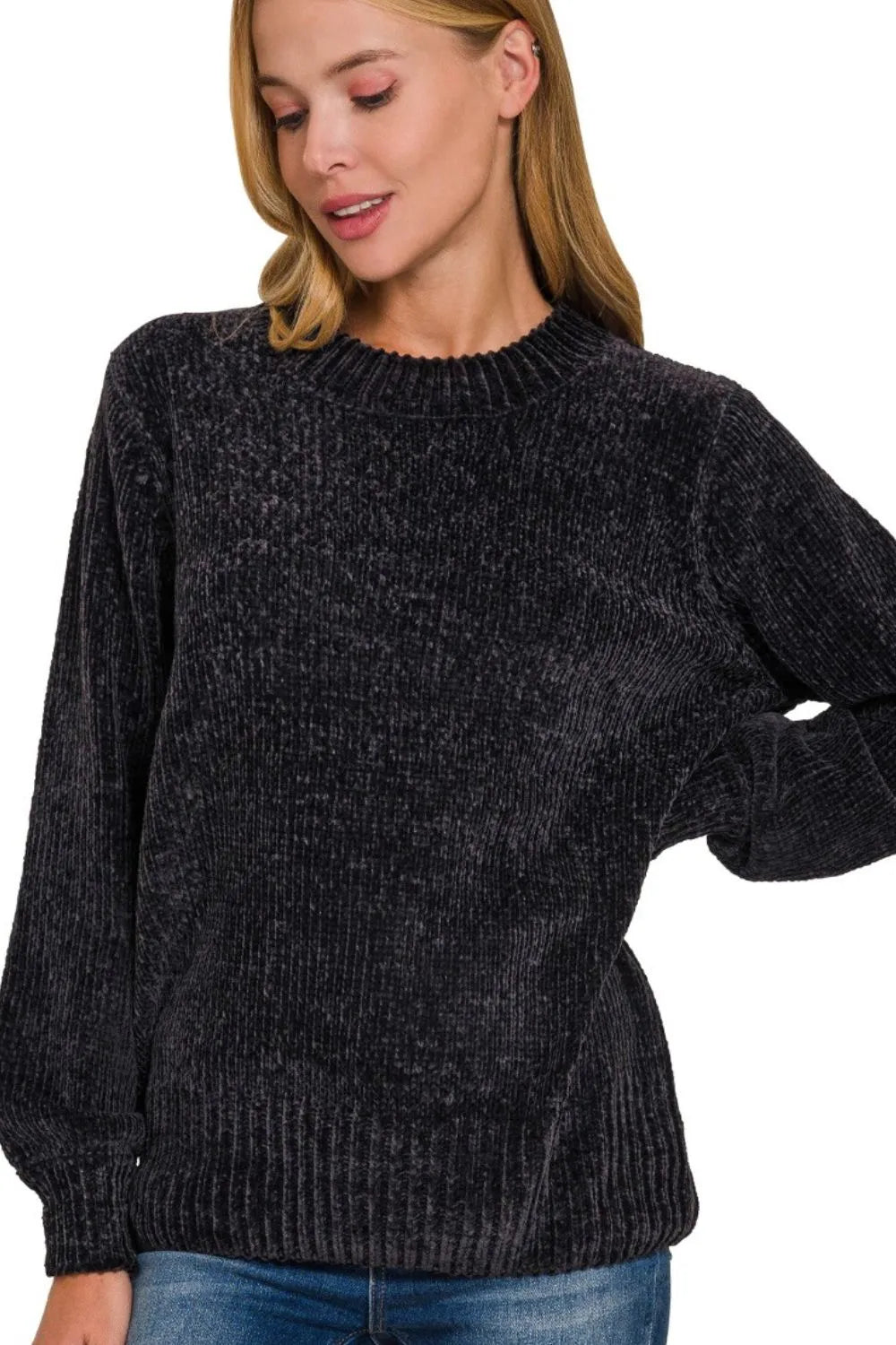 Oversized Chenille Pullover Sweater – Soft, Cozy & Relaxed Fit