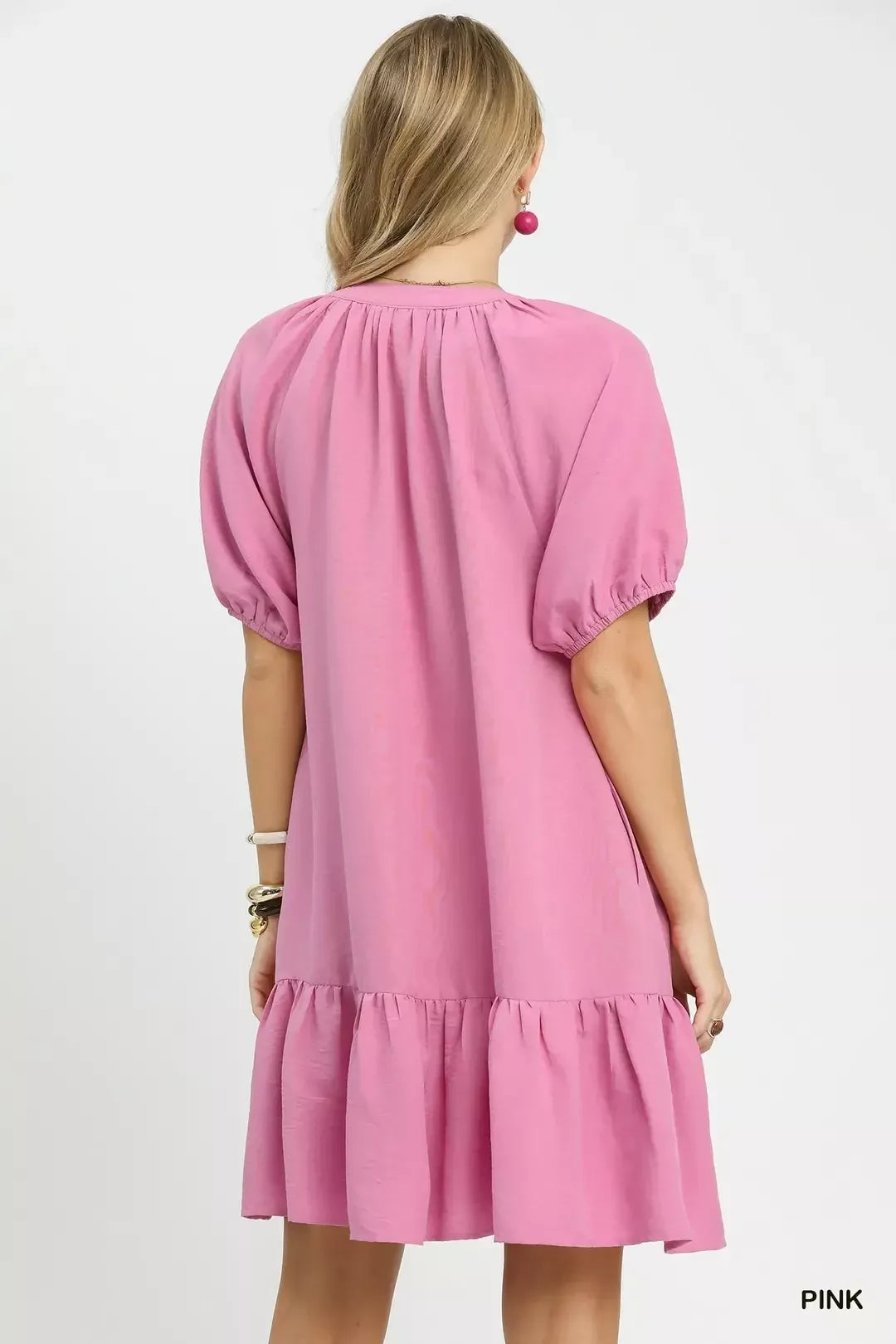 Embroidered Floral Puff Sleeve Babydoll Dress – Dreamkue