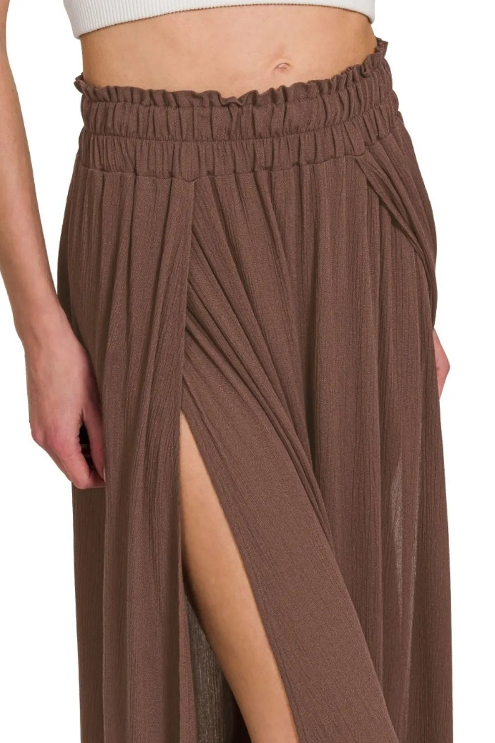 Boho Maxi Skirt with High Slit – Flowy, Chic & Festival-Ready