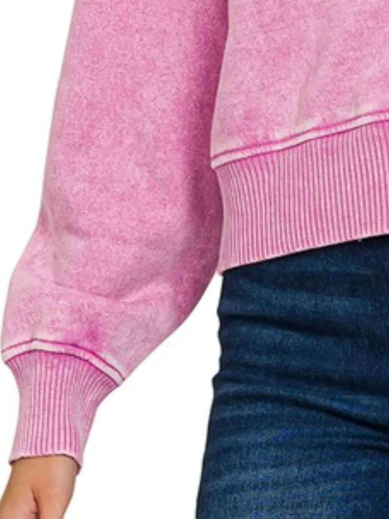 Acid Wash Fleece Cropped Hoodie with Drawstring – Trendy & Cozy