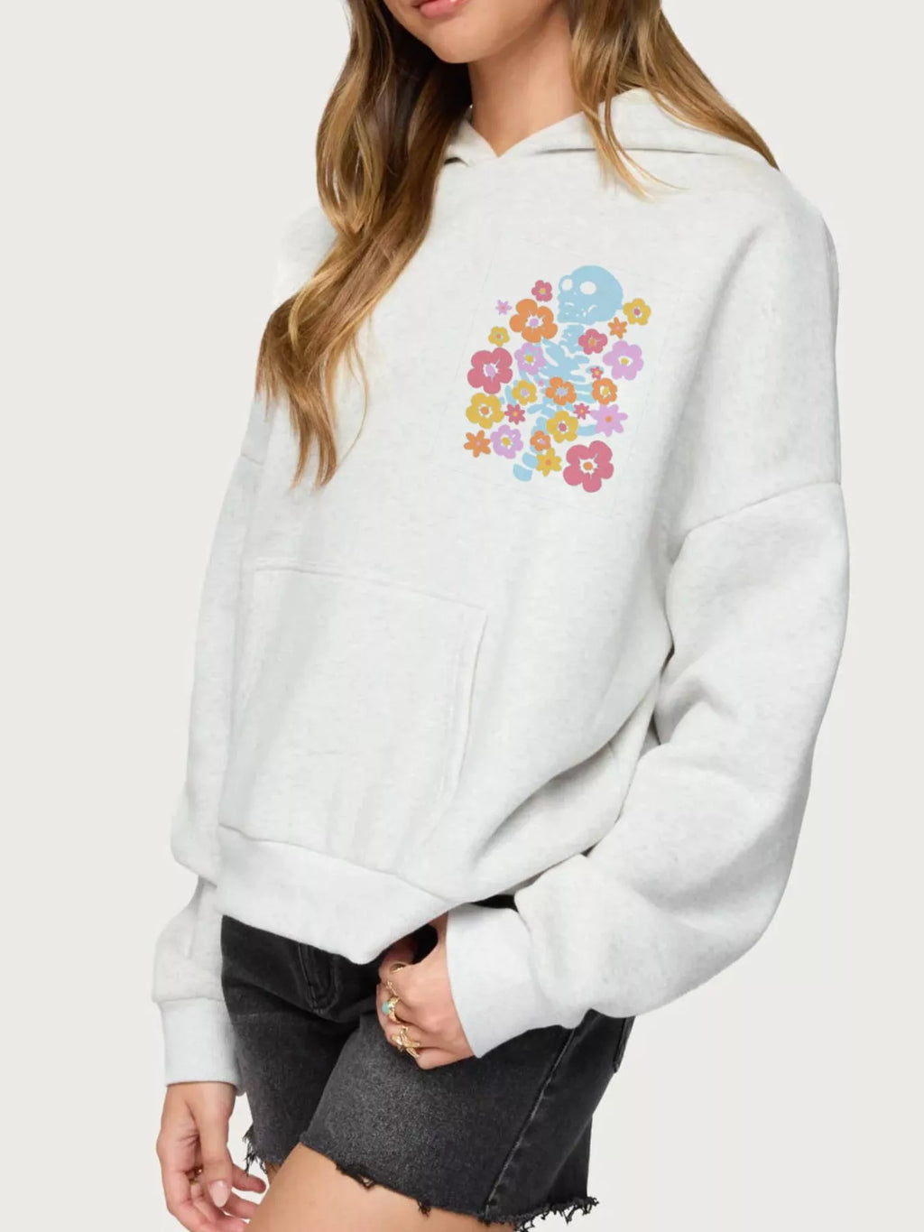 Drop Shoulder Graphic Hoodie with Kangaroo Pocket – Trendy Casual