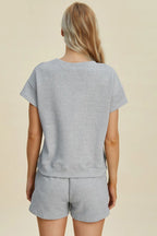 Textured Short Sleeve Top & Shorts Set – Comfy, Chic & Versatile