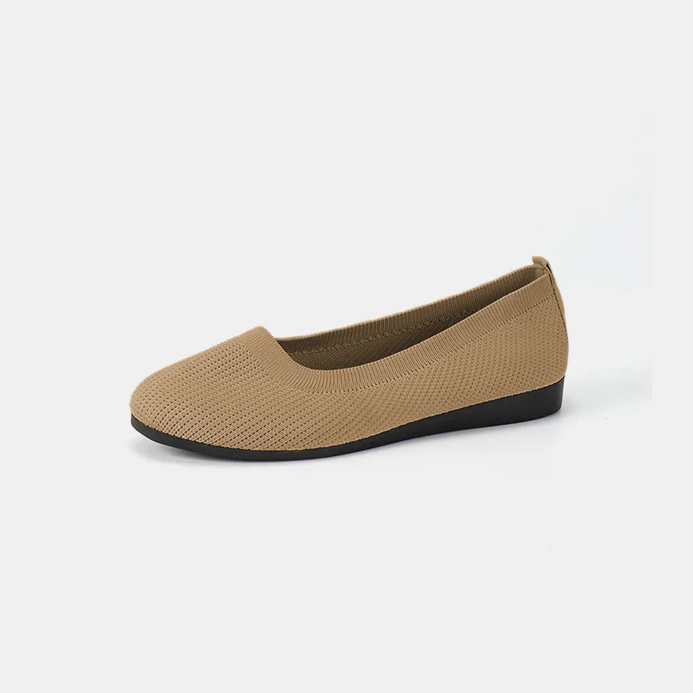 Round Toe Knit Ballet Flats – Comfortable Everyday Slip-Ons