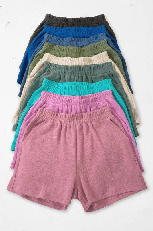 Cotton Slub Short Pants – Lightweight, Textured Shorts for Summer Style