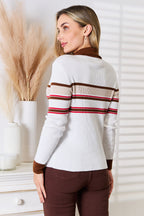 Striped Collared Rib-Knit Top – Classic, Flattering & Versatile Style