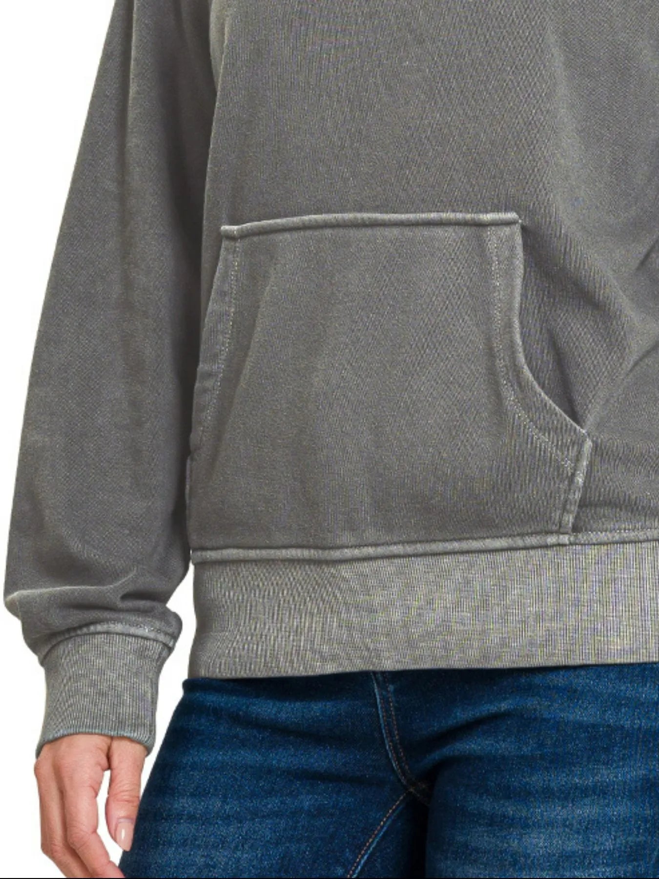 Fleece Pigment Dye Kangaroo Pocket Hoodie – Vintage Cozy Style
