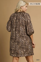 Leopard Print Mini Dress with Contrast Trim – Bold Chic Statement