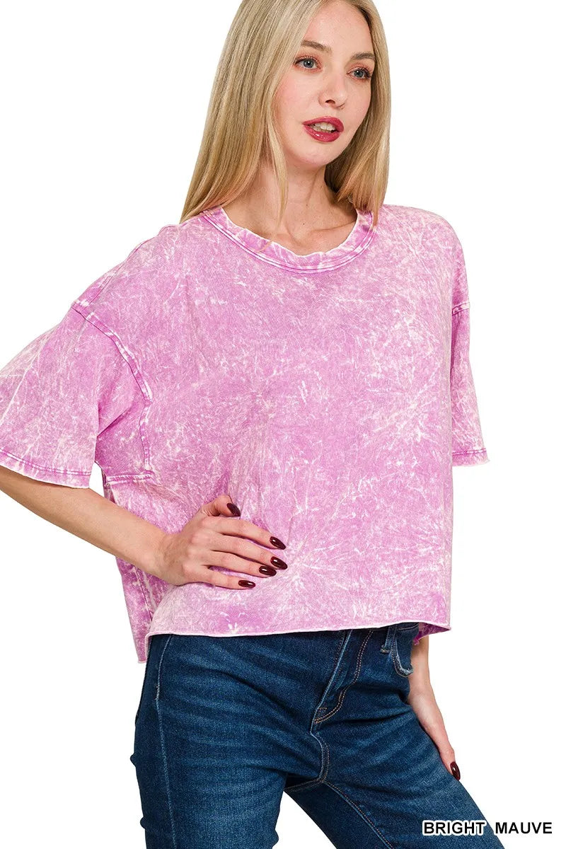 Acid Crinkle-Washed Oversized T-Shirt Bold Grunge-Inspired Style