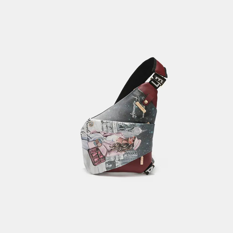Nicole Lee Vegan Leather Leopard & Lip Crossbody – Bold, Chic & Compact