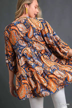 Mix Paisley Boho Tunic Blouse – Flowy Bohemian Top for Any Occasion