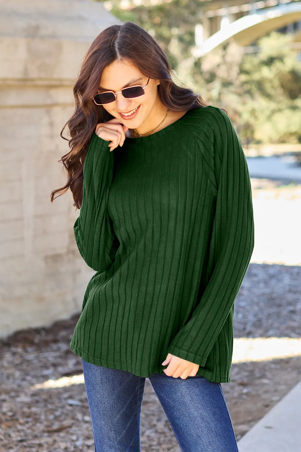 Ribbed Round Neck Knit Top – Cozy, Classic & Versatile