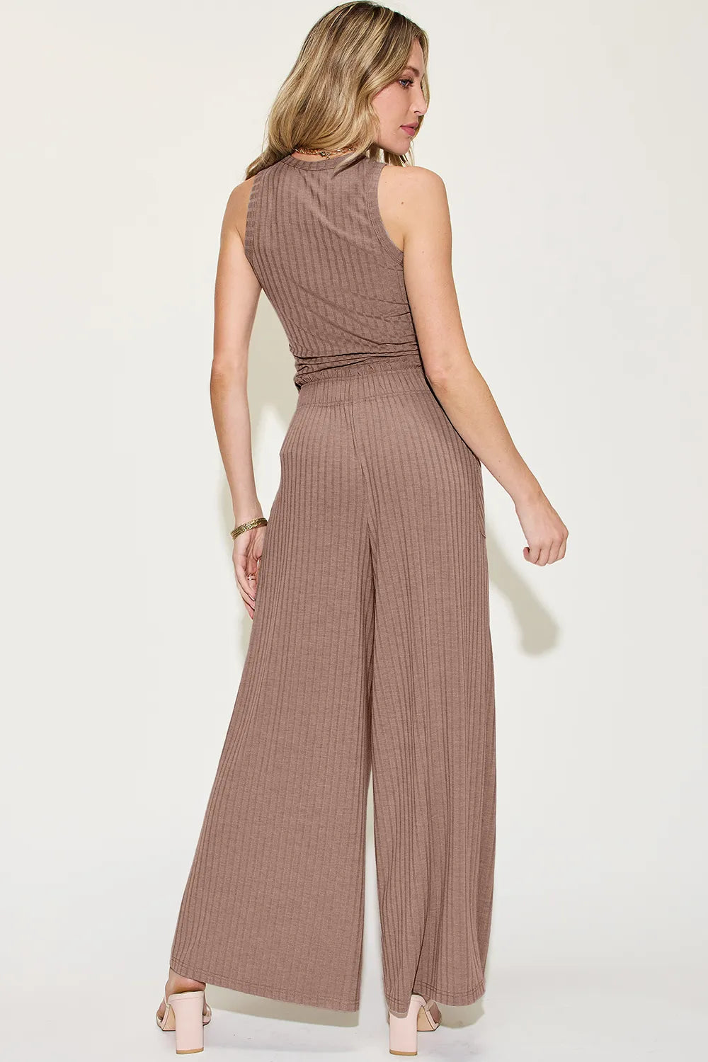 Ribbed Tank & Wide Leg Pants Set – Chic, Comfy & Effortless