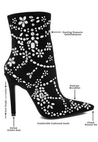 Rag Company Dunari Diamante Boots – Sparkling Microfiber Elegance