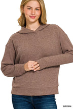 Ribbed Long Sleeve Hoodie | Cozy Casual Streetwear Top