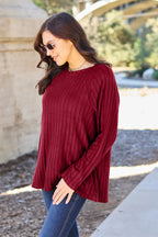 Ribbed Round Neck Knit Top – Cozy, Classic & Versatile