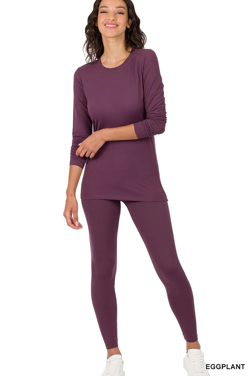 Microfiber Top & Leggings Set – Soft, Stretchy & Stylish Comfort