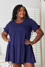V-Neck Tiered Dress with Flounce Sleeves Elegant & Feminine Style