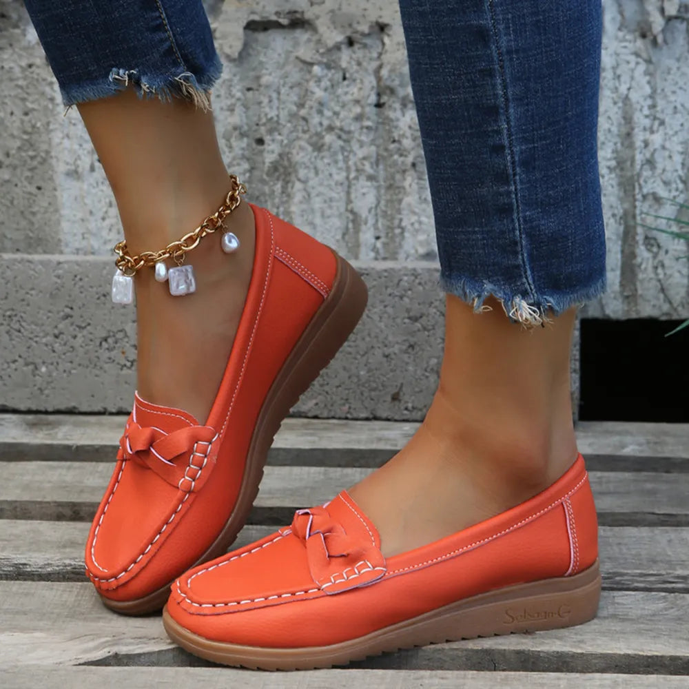 Weave Wedge Heeled Loafers – Comfortable Chic Everyday Shoes