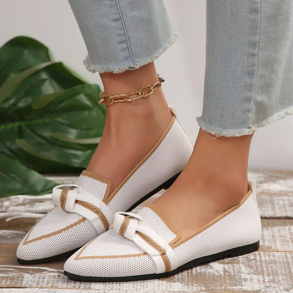 Point Toe Mesh Flat Slip-Ons – Lightweight Breathable Comfort