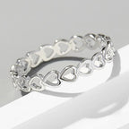 925 Sterling Silver Heart Link Ring – Dainty Romantic Jewelry
