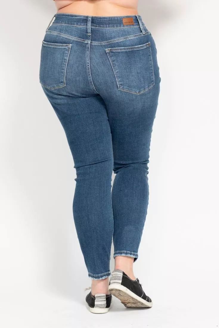 Judy Blue High Rise Button Fly Skinny Jeans – Flattering Trendy Fit