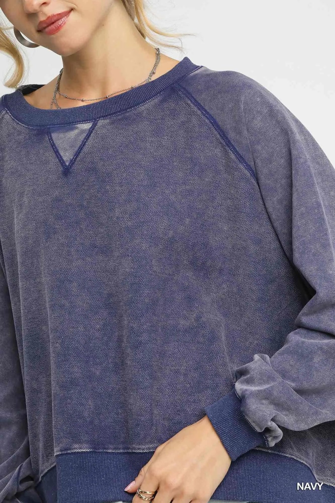 Mineral Wash French Terry Sweatshirt – Cozy Casual Chic Pullover