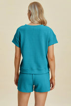 Textured Short Sleeve Top & Shorts Set – Comfy, Chic & Versatile