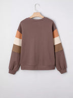 Sequin Bow Pumpkin Round Neck Sweatshirt – Festive Fall Style
