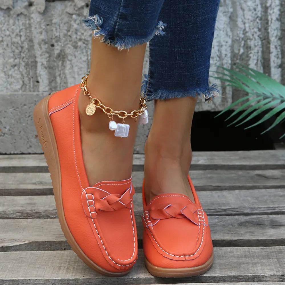 Weave Wedge Heeled Loafers – Comfortable Chic Everyday Shoes