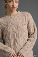 Umgee Cozy Cable Knit Sweater – Classic, Warm & Timeless Winter Style