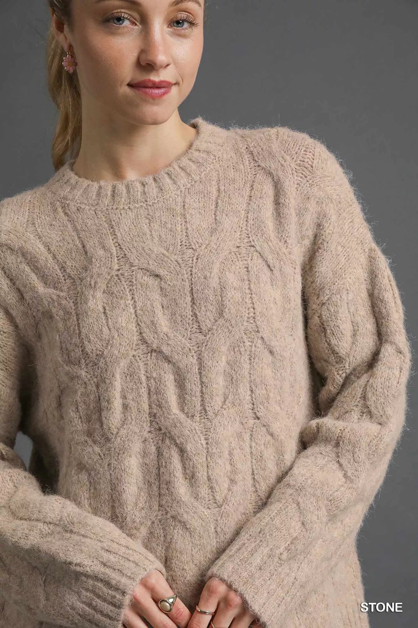 Umgee Cozy Cable Knit Sweater – Classic, Warm & Timeless Winter Style