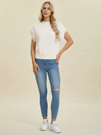 Mock Neck Short Sleeve Sweater – Chic, Cozy & Versatile