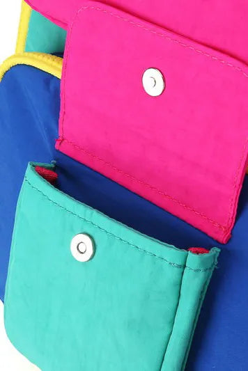 Contrast Nylon Backpack with Handles – Stylish & Versatile Carry Bag
