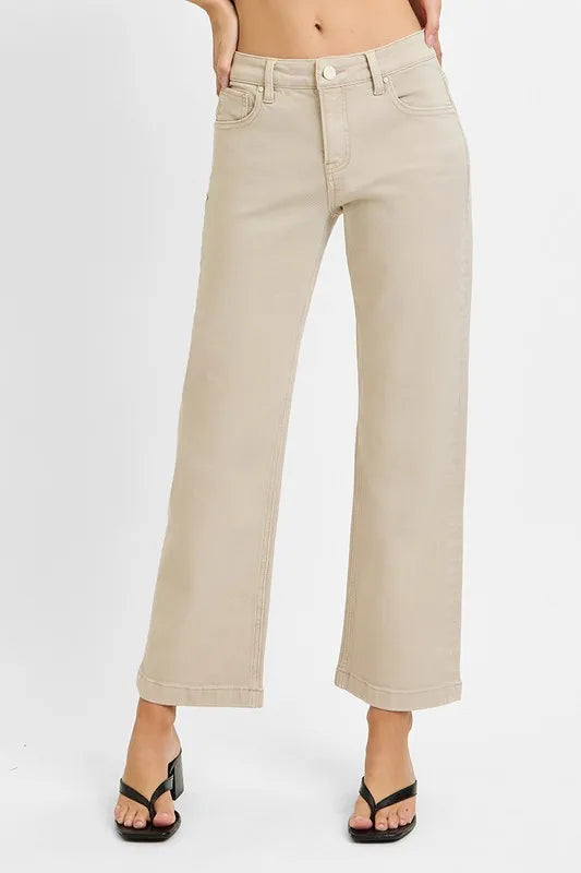 Tummy Control Mid Rise Ankle Straight Jeans | Flattering Everyday Fit