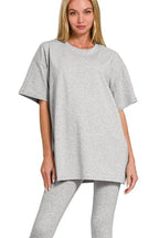Oversized Tee & Leggings Set – Comfy, Stretchy & Everyday Ready