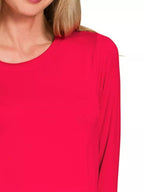 Flowy Round Hem Rayon Long Sleeve Top | Casual Women’s Fashion