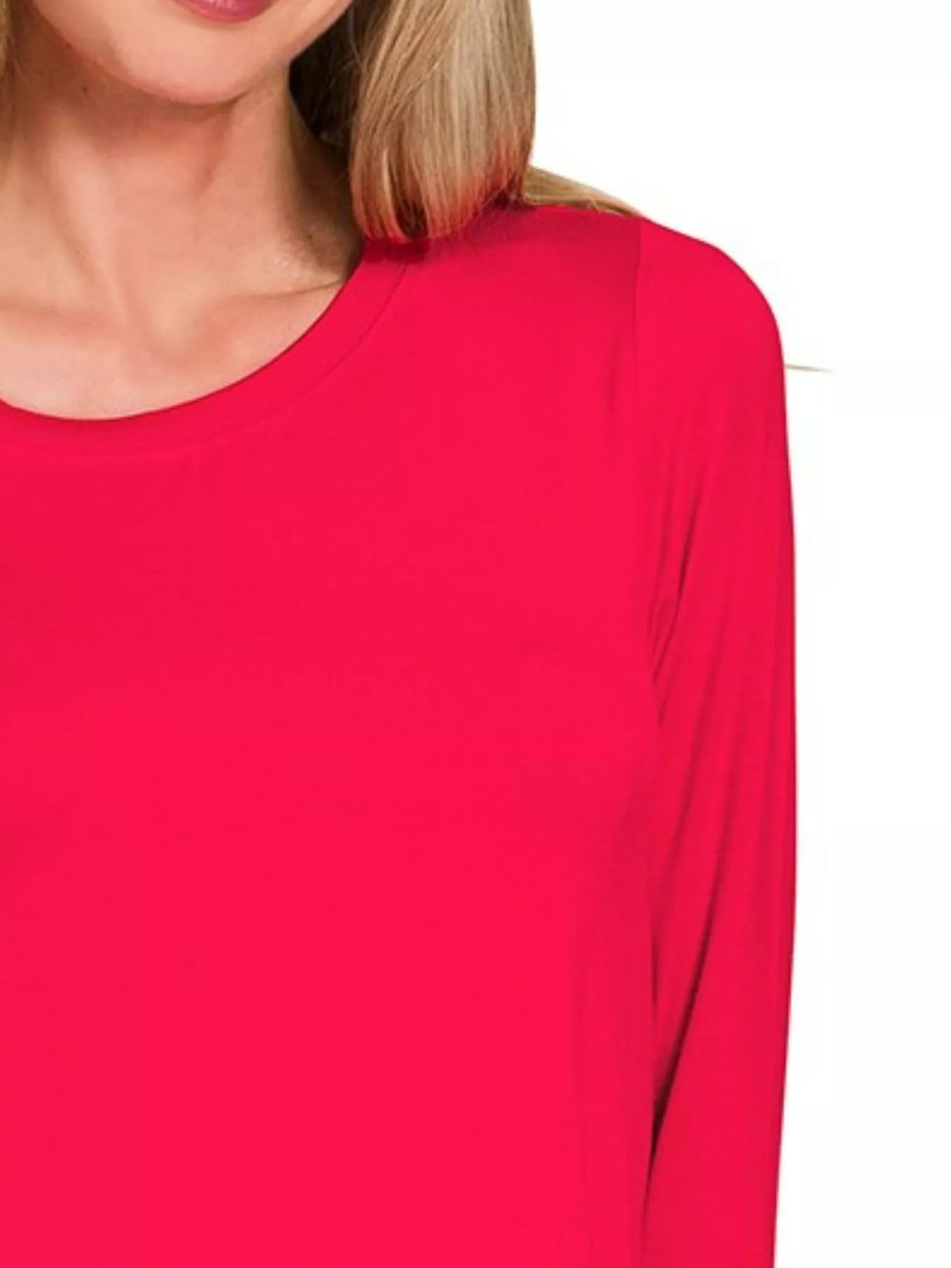 Flowy Round Hem Rayon Long Sleeve Top | Casual Women’s Fashion