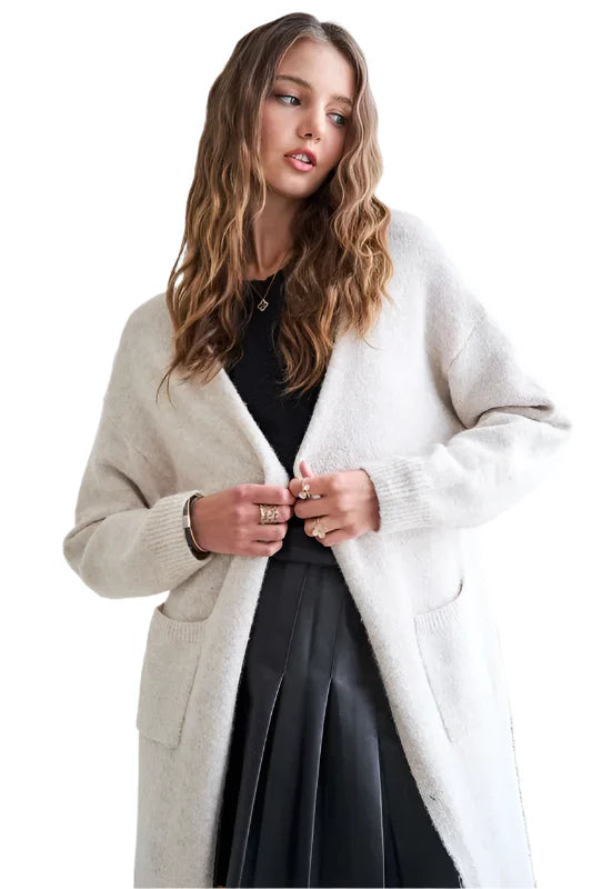ADORA 2tone Sweater Open Cardigan