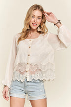 Button-Down Embroidered Blouse – Elegant, Versatile & Timeless