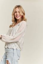 Button Down Embroidered Blouse – Elegant & Versatile Style