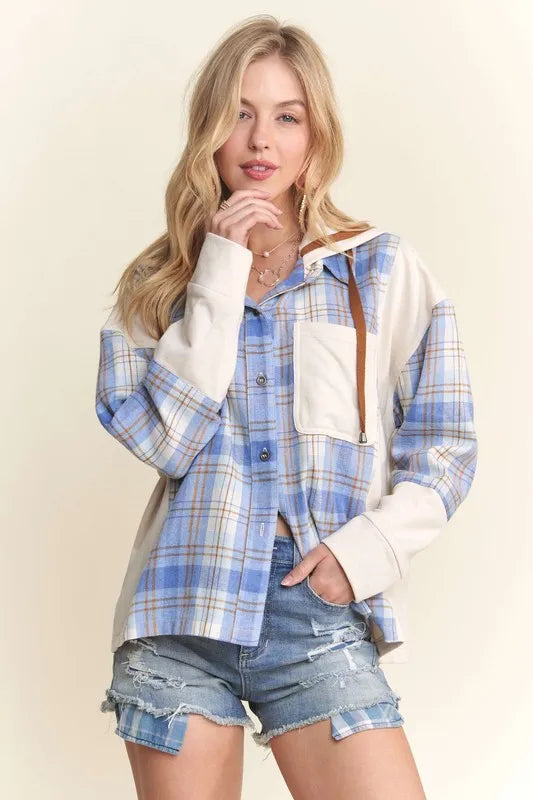 Plaid Hoodie Shacket – Button Down, Cozy & On-Trend for Any Season