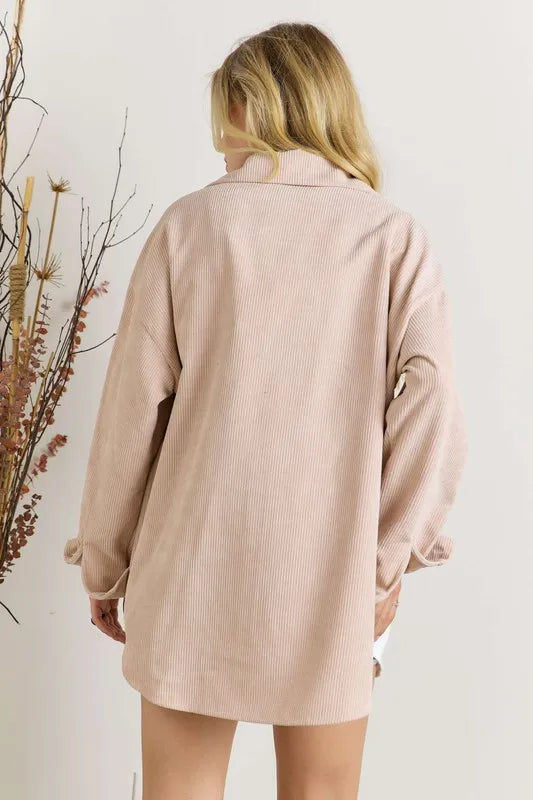 Color Block Corduroy Shacket – Trendy, Cozy & Perfect for Layering