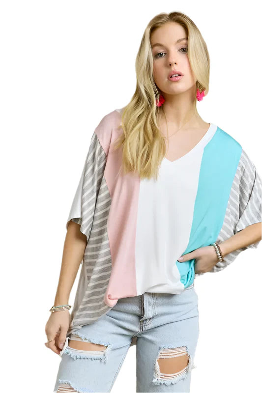 Colorblock Casual Knit Tunic Top – Stylish Everyday Wear