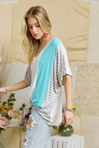 Colorblock Casual Knit Tunic Top – Stylish Everyday Wear
