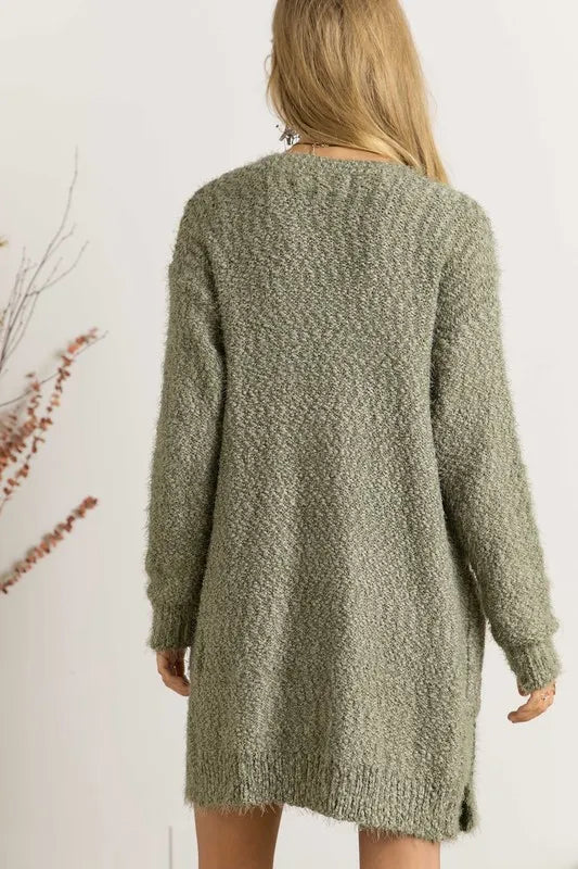 Comfy Fuzzy Sweater Cardigan – Cozy, Soft & Effortlessly Stylish