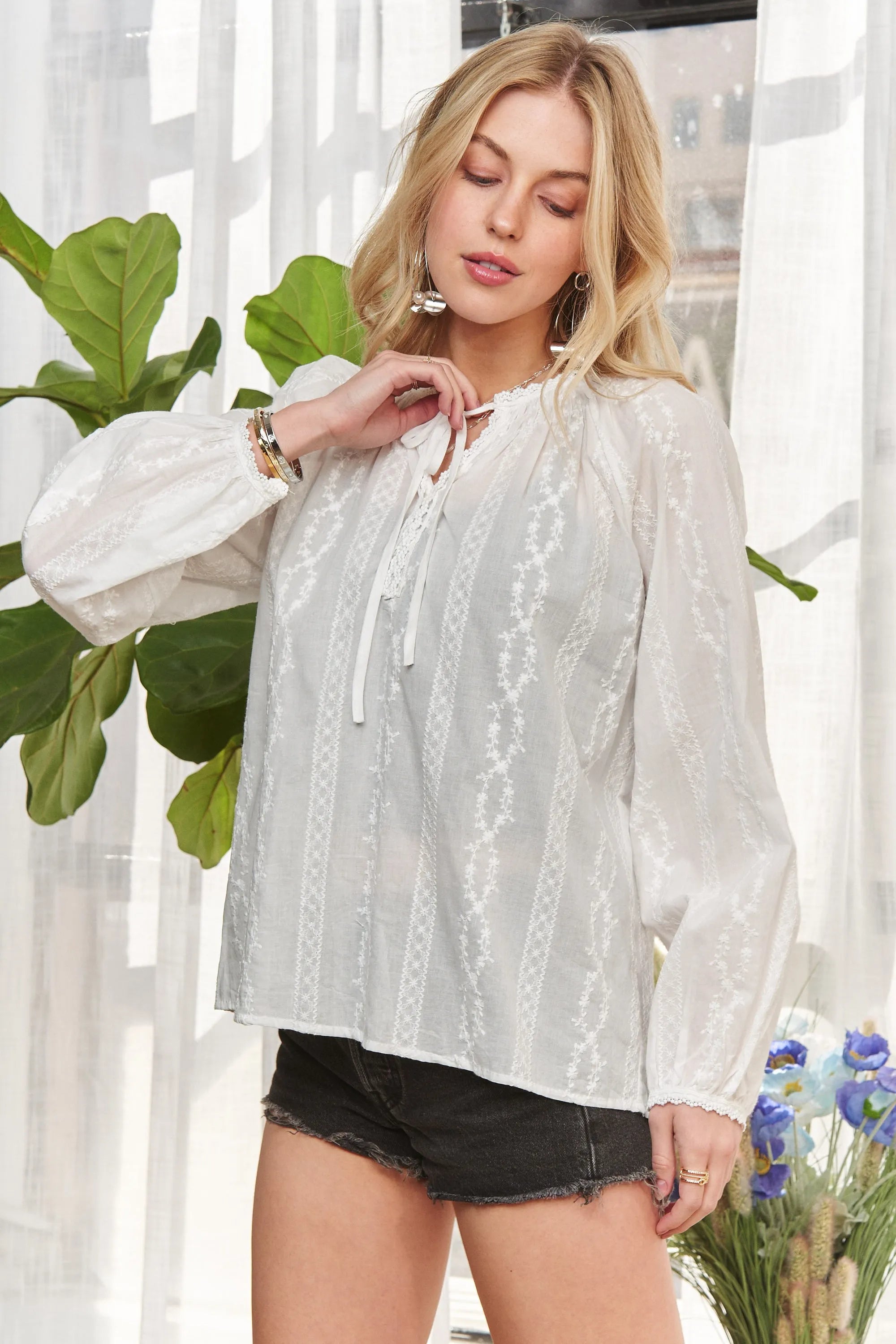 ADORA Cotton Peasant Top