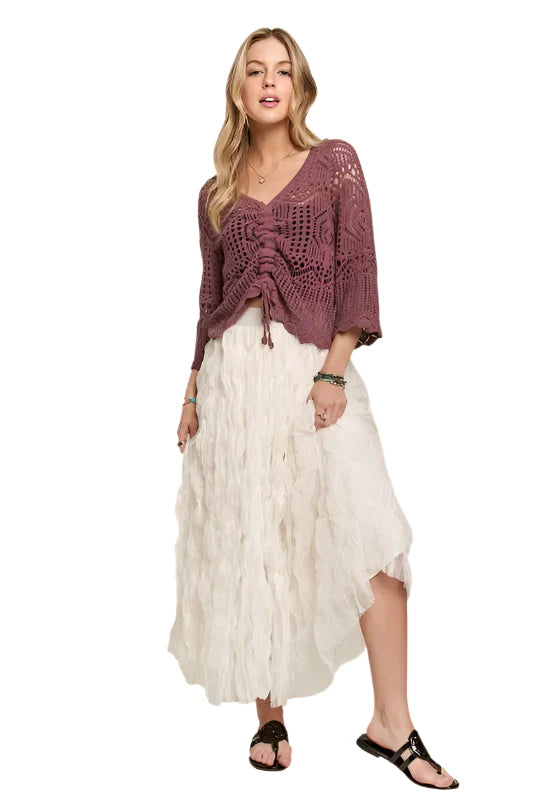 ADORA Elastic Waist Cloud Fluffy Maxi Skirt