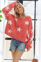 Star Contrast Round Neck Sweater – Fun, Chic & Effortlessly Stylish