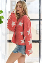Star Contrast Round Neck Sweater – Fun, Chic & Effortlessly Stylish